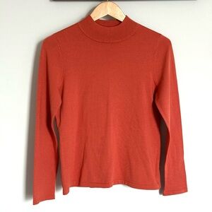 Pendleton Orange Silk Blend Mock Neck Sweater Size Small